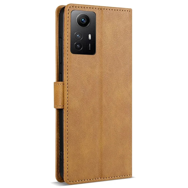 N.BEKUS CSJ-001 For Xiaomi Redmi Note 12S 4G Case Solid Color Wallet Phone Leather Cover