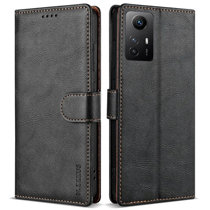 N.BEKUS CSJ-001 For Xiaomi Redmi Note 12S 4G Case Solid Color Wallet Phone Leather Cover