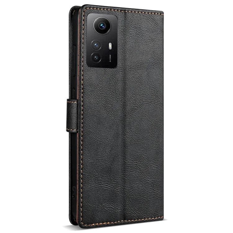 N.BEKUS CSJ-001 For Xiaomi Redmi Note 12S 4G Case Solid Color Wallet Phone Leather Cover