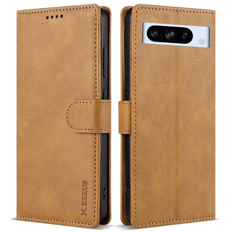 N.BEKUS CSJ-001 For Google Pixel 8 Pro Case Solid Color Leather Wallet Phone Cover
