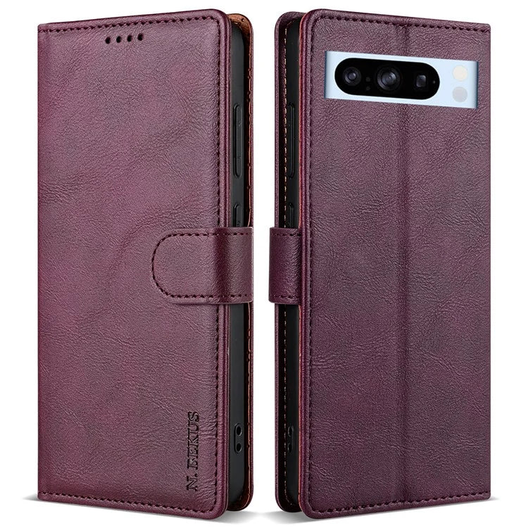 N.BEKUS CSJ-001 For Google Pixel 8 Pro Case Solid Color Leather Wallet Phone Cover