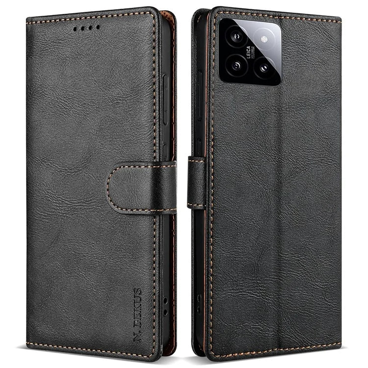 N.BEKUS CSJ-001 For Xiaomi 14 Case PU Leather Cover with Wallet Stand