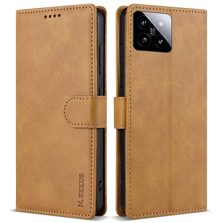 N.BEKUS CSJ-001 For Xiaomi 14 Case PU Leather Cover with Wallet Stand