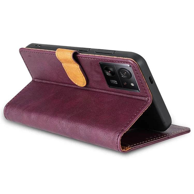 N.BEKUS CSJ-001 For Xiaomi 13T / 13T Pro Wallet Phone Case Solid Color Leather Flip Cover
