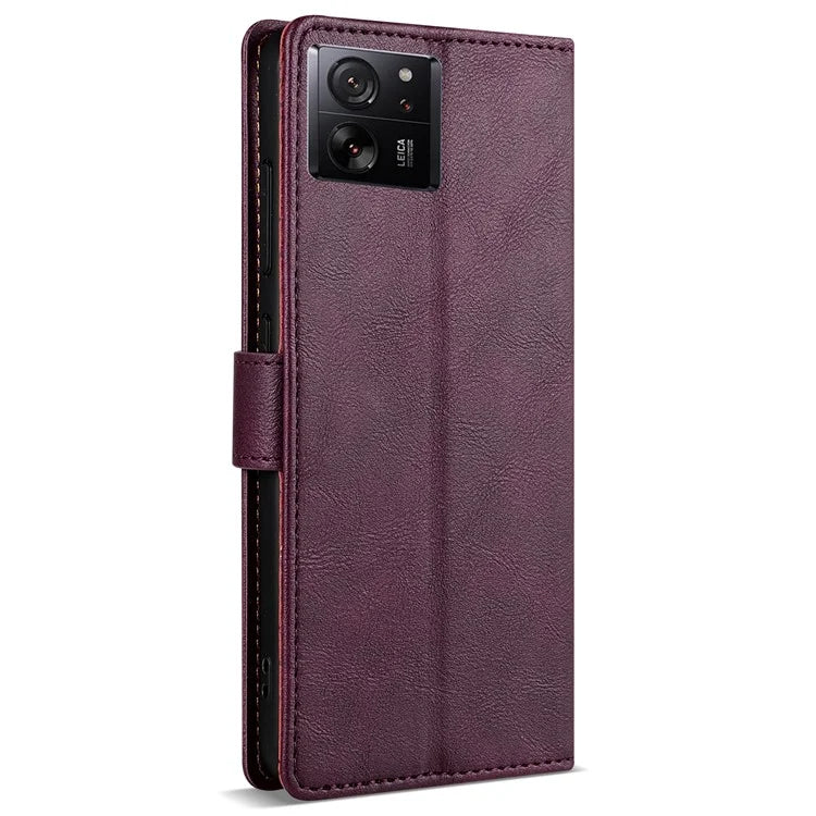 N.BEKUS CSJ-001 For Xiaomi 13T / 13T Pro Wallet Phone Case Solid Color Leather Flip Cover