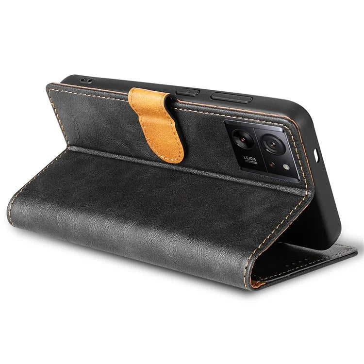 N.BEKUS CSJ-001 For Xiaomi 13T / 13T Pro Wallet Phone Case Solid Color Leather Flip Cover