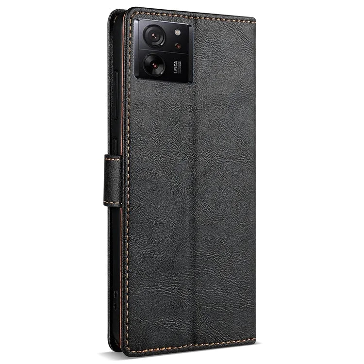N.BEKUS CSJ-001 For Xiaomi 13T / 13T Pro Wallet Phone Case Solid Color Leather Flip Cover