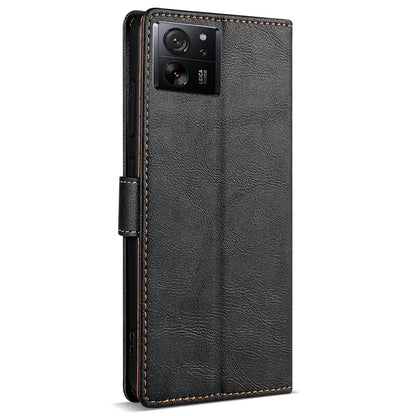 N.BEKUS CSJ-001 For Xiaomi 13T / 13T Pro Wallet Phone Case Solid Color Leather Flip Cover