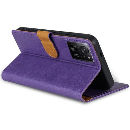 N.BEKUS CSJ-001 For Xiaomi 13T / 13T Pro Wallet Phone Case Solid Color Leather Flip Cover
