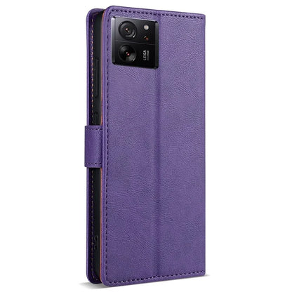 N.BEKUS CSJ-001 For Xiaomi 13T / 13T Pro Wallet Phone Case Solid Color Leather Flip Cover