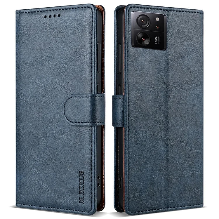 N.BEKUS CSJ-001 For Xiaomi 13T / 13T Pro Wallet Phone Case Solid Color Leather Flip Cover