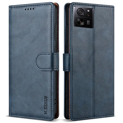 N.BEKUS CSJ-001 For Xiaomi 13T / 13T Pro Wallet Phone Case Solid Color Leather Flip Cover