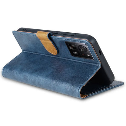 N.BEKUS CSJ-001 For Xiaomi 13T / 13T Pro Wallet Phone Case Solid Color Leather Flip Cover