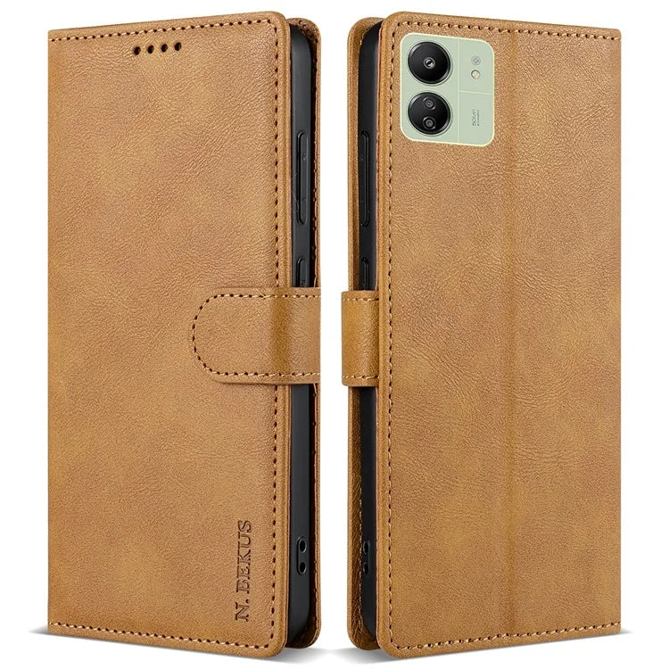 N.BEKUS CSJ-001 For Xiaomi Redmi 13C 4G / 13C 5G / Poco C65 4G / Poco M6 5G / 13R 5G Case Stand Magnetic Leather Phone Cover