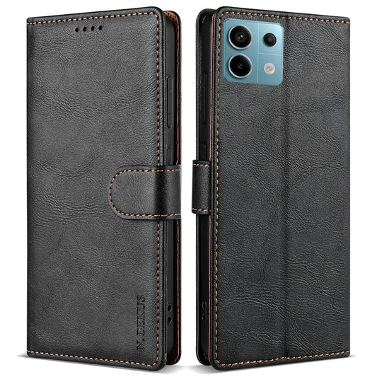 N.BEKUS CSJ-001 For Xiaomi Redmi Note 13 5G Case Solid Color Wallet Leather Phone Cover