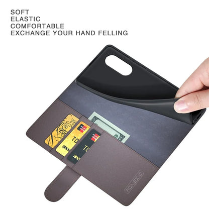 For Sony Xperia 10 VI Case Wallet Genuine Split Leather Phone Cover