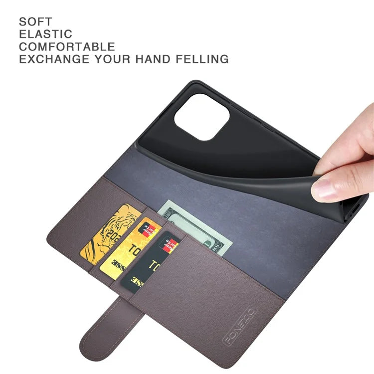 For iPhone 16 Pro Case Wallet Folding Stand Genuine Split Leather Phone Cover