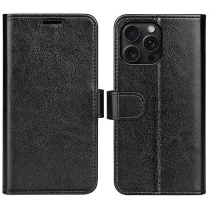 For iPhone 16 Pro Max Case Magnetic Closure Crazy Horse Texture Leather Phone Cover