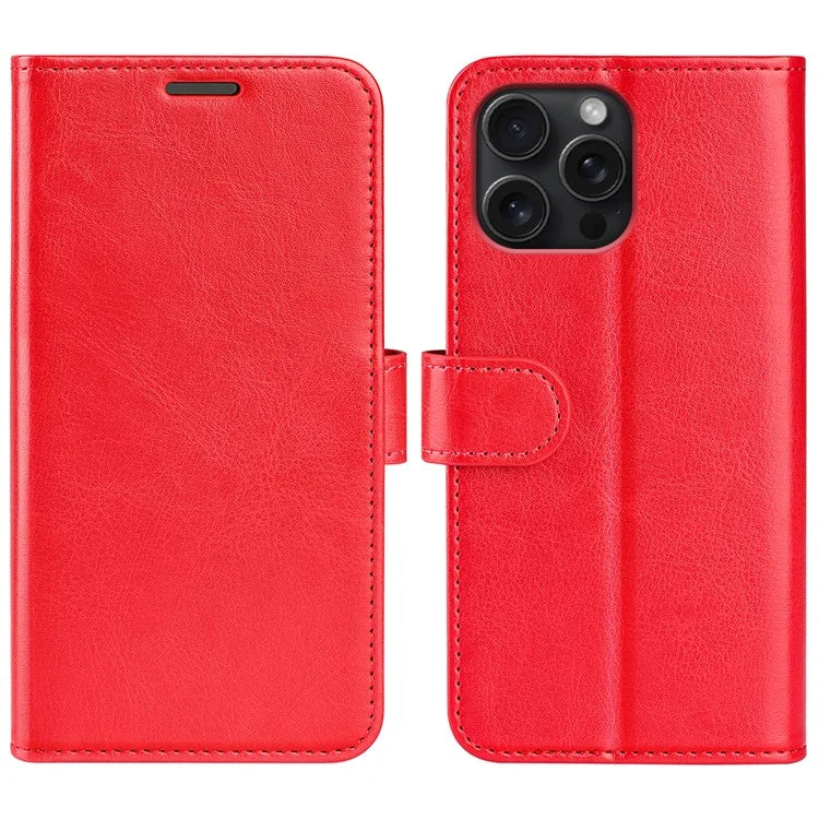 For iPhone 16 Pro Max Case Magnetic Closure Crazy Horse Texture Leather Phone Cover
