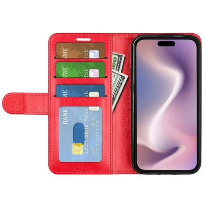 For iPhone 16 Pro Max Case Magnetic Closure Crazy Horse Texture Leather Phone Cover