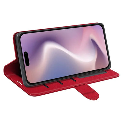 For iPhone 16 Pro Max Case Magnetic Closure Crazy Horse Texture Leather Phone Cover