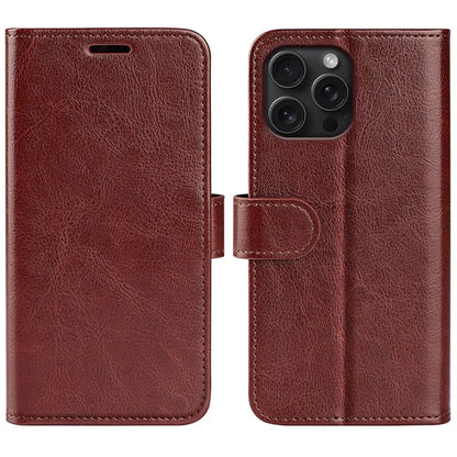 For iPhone 16 Pro Max Case Magnetic Closure Crazy Horse Texture Leather Phone Cover
