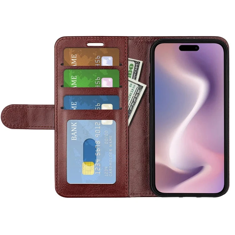 For iPhone 16 Pro Max Case Magnetic Closure Crazy Horse Texture Leather Phone Cover