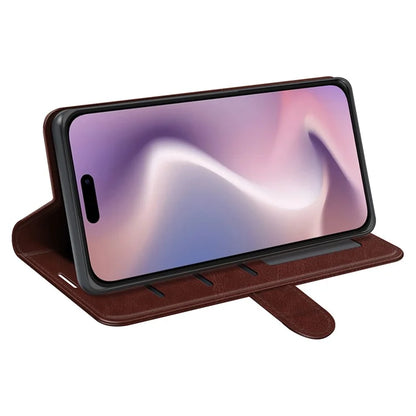 For iPhone 16 Pro Max Case Magnetic Closure Crazy Horse Texture Leather Phone Cover
