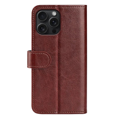 For iPhone 16 Pro Max Case Magnetic Closure Crazy Horse Texture Leather Phone Cover