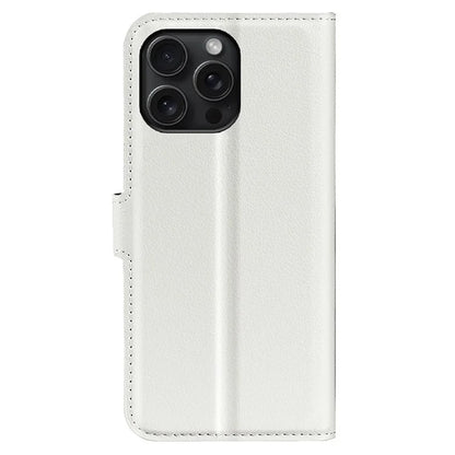 For iPhone 16 Pro Wallet Case Litchi Texture Phone Leather Cover
