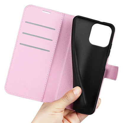 For iPhone 16 Pro Wallet Case Litchi Texture Phone Leather Cover