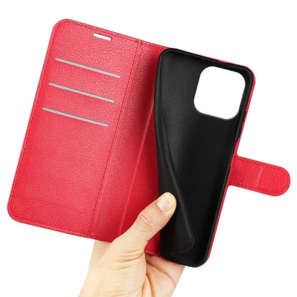 For iPhone 16 Pro Wallet Case Litchi Texture Phone Leather Cover