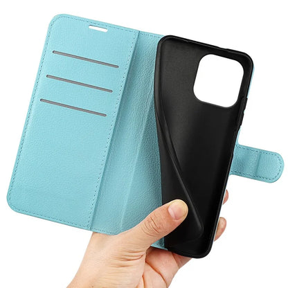 For iPhone 16 Pro Wallet Case Litchi Texture Phone Leather Cover