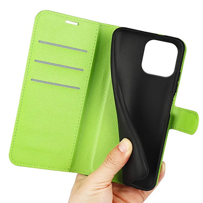 For iPhone 16 Pro Wallet Case Litchi Texture Phone Leather Cover
