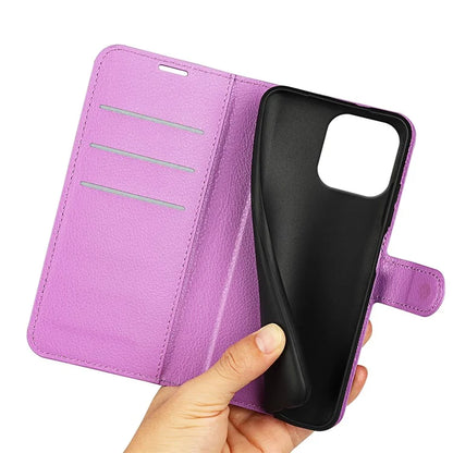 For iPhone 16 Pro Wallet Case Litchi Texture Phone Leather Cover