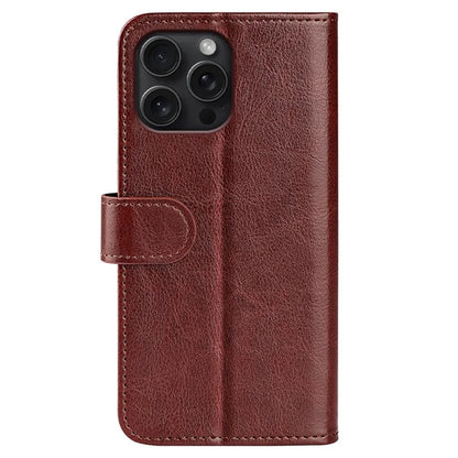 For iPhone 16 Pro Case Magnetic Closure Crazy Horse Texture Leather Phone Cover