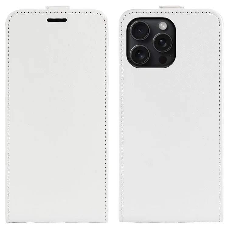 For iPhone 16 Pro Case Crazy Horse Texture Vertical Flip Leather Phone Cover