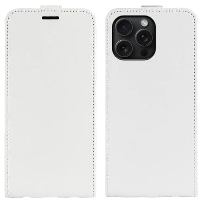 For iPhone 16 Pro Case Crazy Horse Texture Vertical Flip Leather Phone Cover