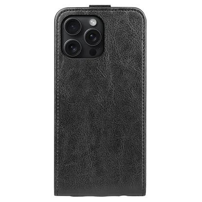 For iPhone 16 Pro Case Crazy Horse Texture Vertical Flip Leather Phone Cover