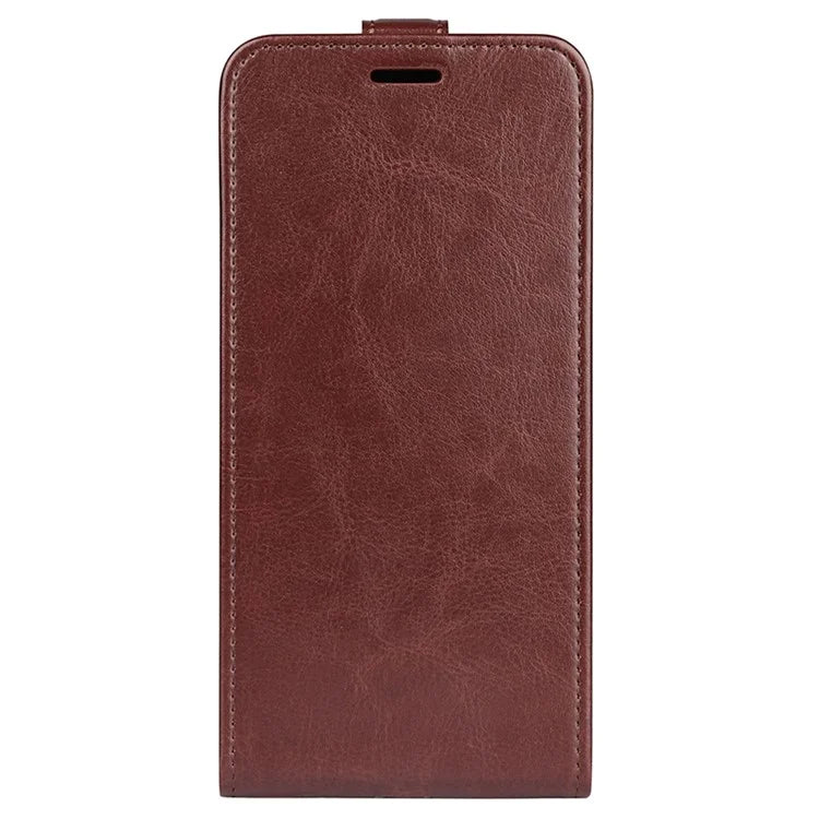 For iPhone 16 Pro Case Crazy Horse Texture Vertical Flip Leather Phone Cover