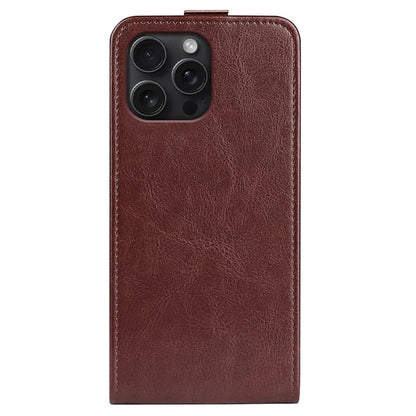 For iPhone 16 Pro Case Crazy Horse Texture Vertical Flip Leather Phone Cover