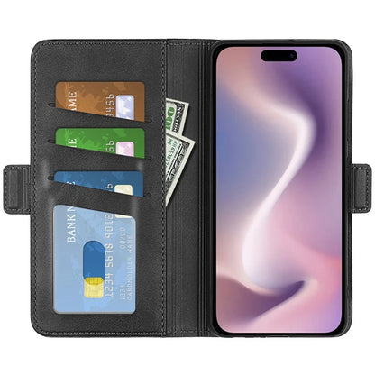 For iPhone 16 Pro Case Leather Wallet Folio Flip Protective Phone Cover