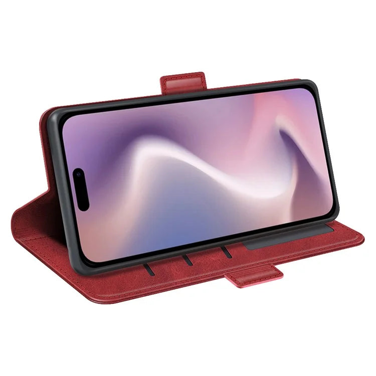 For iPhone 16 Pro Case Leather Wallet Folio Flip Protective Phone Cover