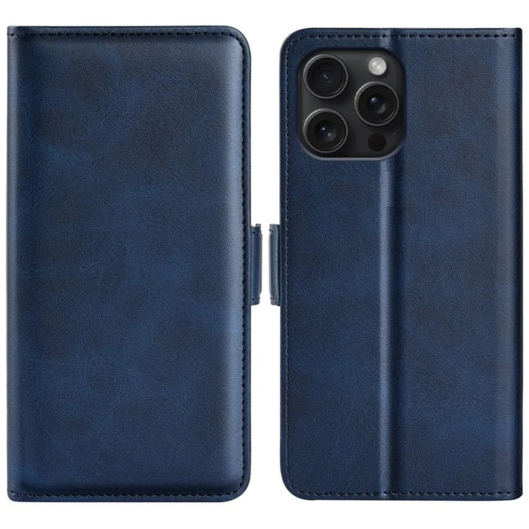 For iPhone 16 Pro Case Leather Wallet Folio Flip Protective Phone Cover