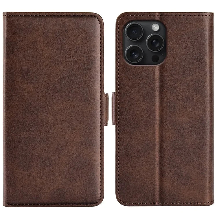For iPhone 16 Pro Case Leather Wallet Folio Flip Protective Phone Cover