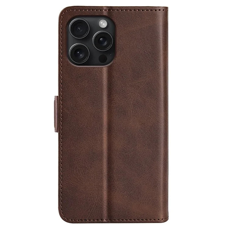 For iPhone 16 Pro Case Leather Wallet Folio Flip Protective Phone Cover