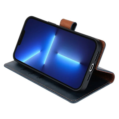 N.BEKUS CSJ-001 For iPhone 13 Pro Wallet Case Solid Color Leather Phone Cover