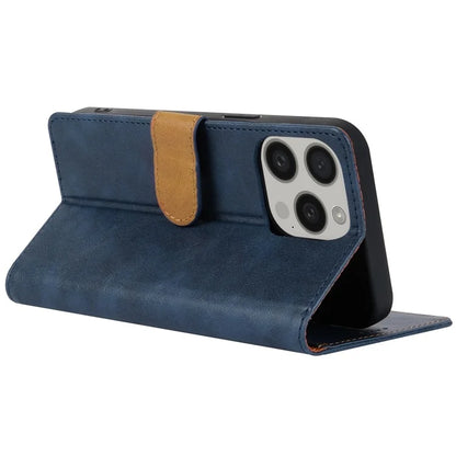 N.BEKUS CSJ-001 For iPhone 13 Pro Wallet Case Solid Color Leather Phone Cover