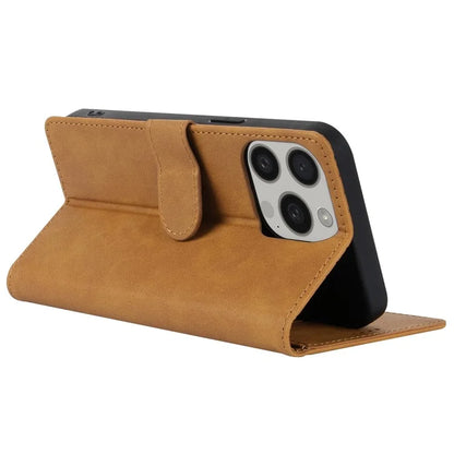 N.BEKUS CSJ-001 For iPhone 13 Pro Wallet Case Solid Color Leather Phone Cover