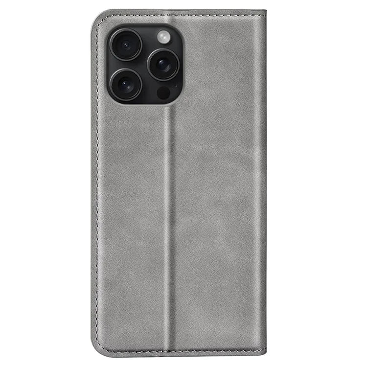 For iPhone 16 Pro Case PU Leather Wallet Folio Flip Phone Cover